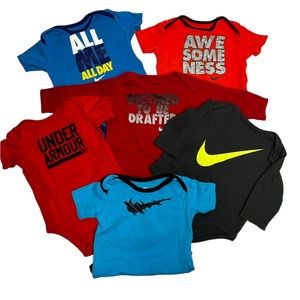 3-6 Month Nike Under Armour Baby Boy Lot Onesies